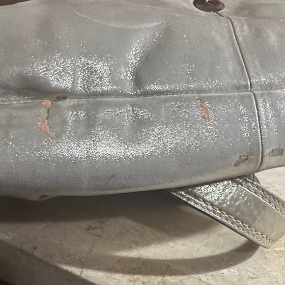 Coach Metallic Silver Shoulder Bag - Picture 7 of 7